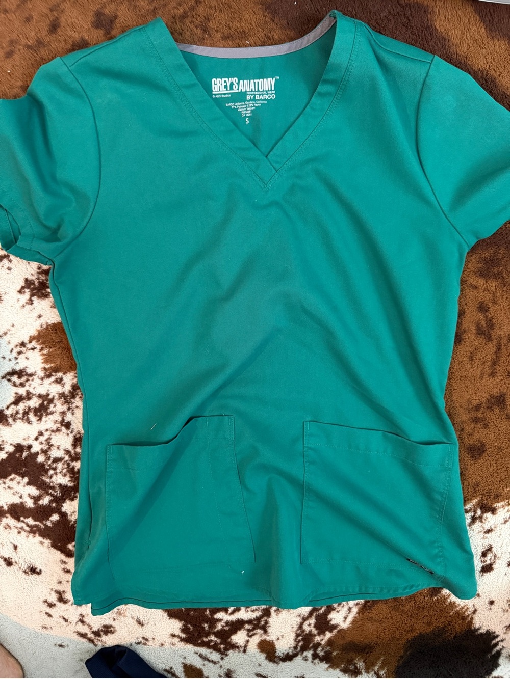 Grey's Anatomy Teal V-Neck Medical Scrub Top